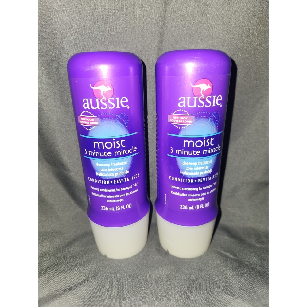 Lot of (2)‎ AUSSIE 3 Minute Miracle Moist Deep Conditioner for Damaged Hair 8oz